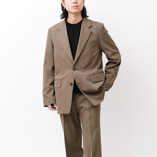 LIGHT WOOL MAX GABARDINE JACKET #TOP BROWN [A24AJ01MG]