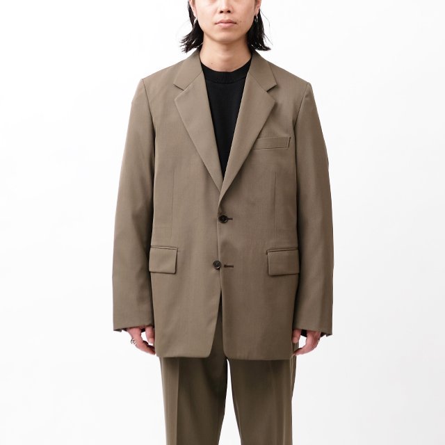 LIGHT WOOL MAX GABARDINE JACKET #TOP BROWN [A24AJ01MG]