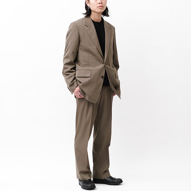 LIGHT WOOL MAX GABARDINE JACKET #TOP BROWN [A24AJ01MG]