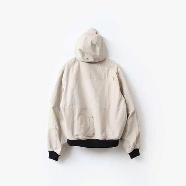 OLD PARK HOODED FLIGHT JACKET #DUCK size:L [OP-495]｜Silver