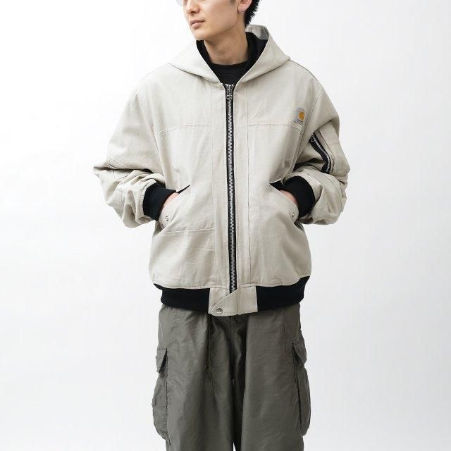 OLD PARK HOODED FLIGHT JACKET #DUCK size:L [OP-495]｜Silver