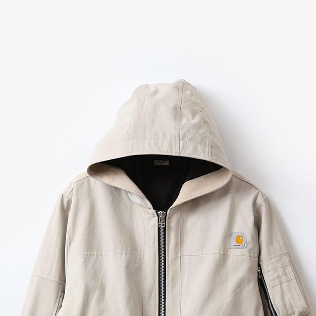 OLD PARK HOODED FLIGHT JACKET #DUCK size:L [OP-495]｜Silver