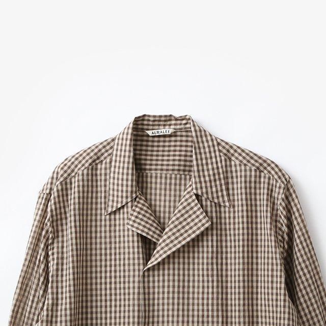 AURALEE) AIRY LIGHT COTTON CHECK P/O SHIRT (A25SS02GC