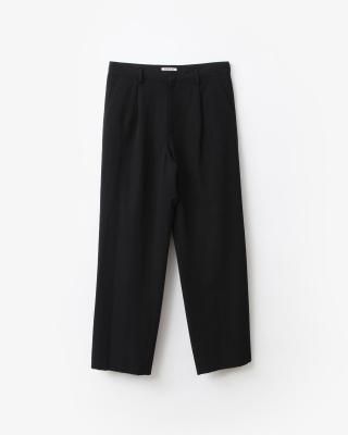 AURALEE LIGHT COTTON WOOL VIYELLA SLACKS #BLACK [A25SP02KV]