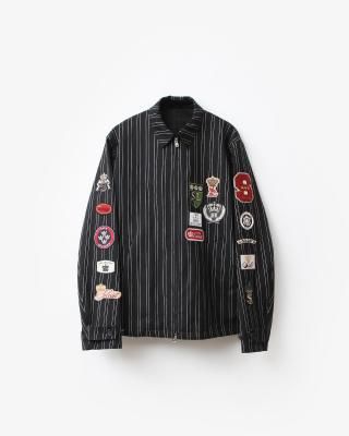 TheSoloist.  zip up brit jacket.(crown emblems) #black x white blazer [sj.0004cSS25]