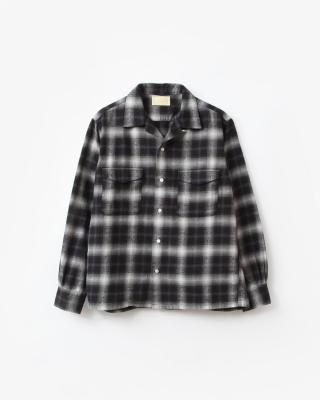 cantate Brushed Nep Check Open Collar Shirt #BLACK BASE [25AWCA0542]