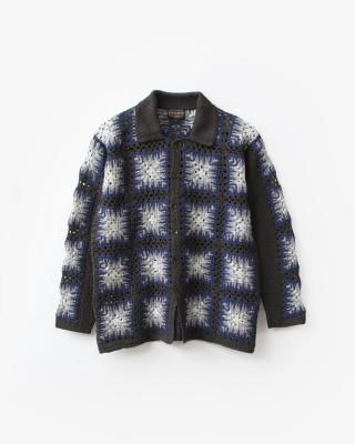 PENDLETON Crochet Polo Cardigan #Blue Gray [5575-2004]