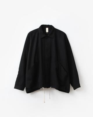 O project BALLOON SHIRT - Brushed soft wool cloth #BLACK [O20SRT3]