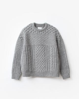 TheSoloist. fisherman's crew neck sweater. #gray [sk.0008AW25]