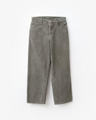 AURALEE PIGMENT DYED FINX CORDUROY WIDE 5P PANTS #OLIVE BROWN [A25AP02FC]