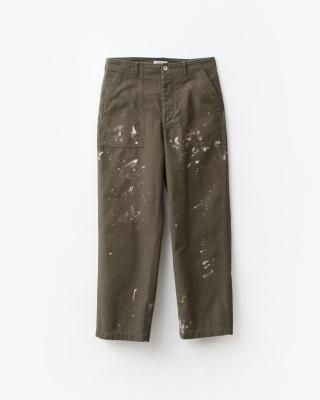 AURALEE WASHED BAGGY SATIN BLEACHED BAKER PANTS #KHAKI BROWN [A25AP01BP]