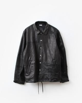 OLD PARK COACH JACKET #LEATHER BLACK size:L type:A [OP-306]