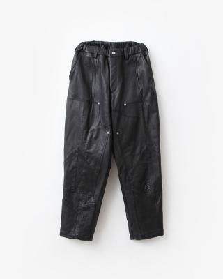 OLD PARK DOUBLE KNEE  PANTS #LEATHER BLACK size:M type:A [OP-501]