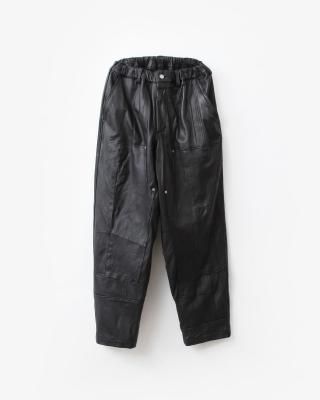OLD PARK DOUBLE KNEE  PANTS #LEATHER BLACK size:M type:B [OP-501]