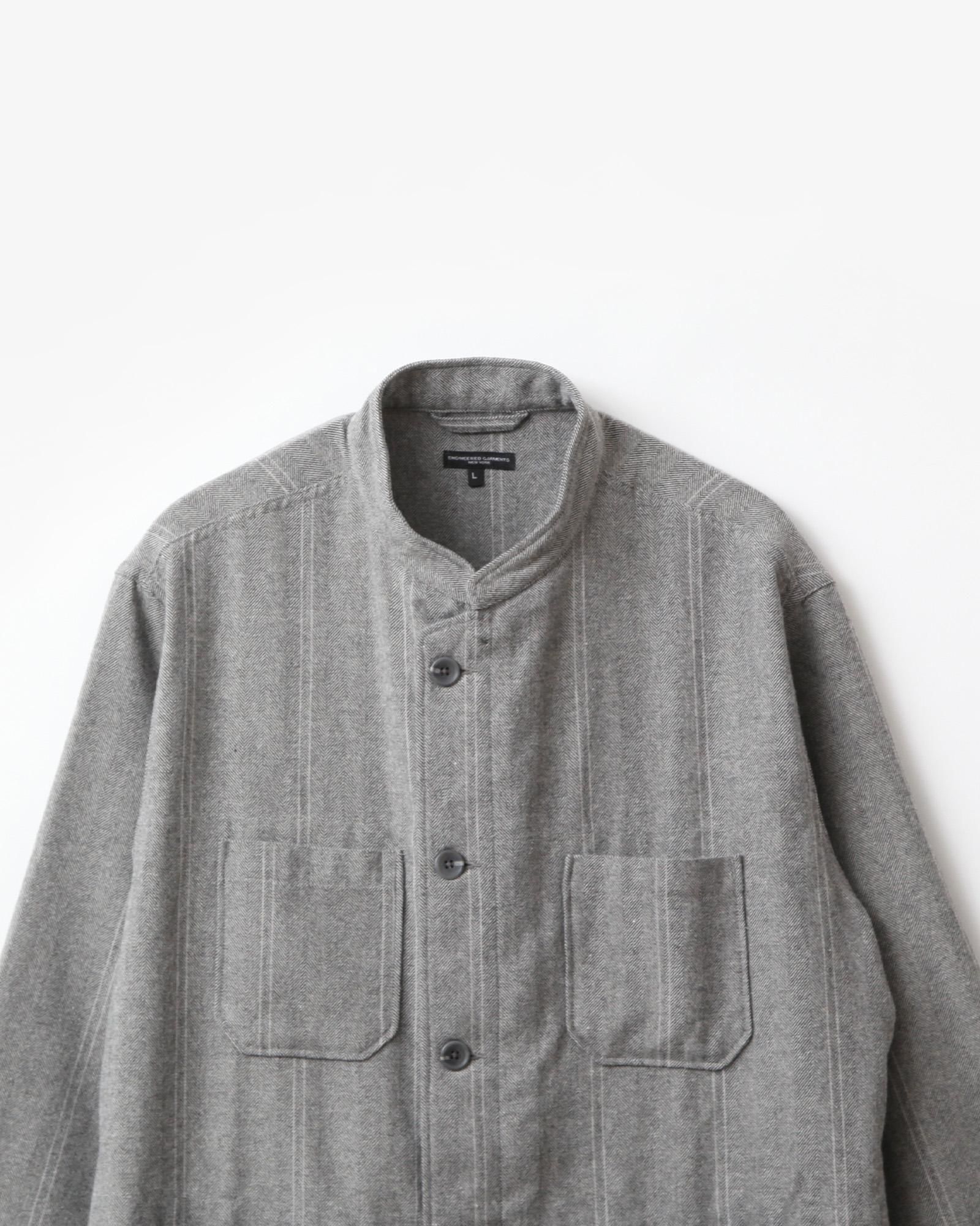 Engineered Garments Dayton Long Shirt - Wool Striped HB #Lt