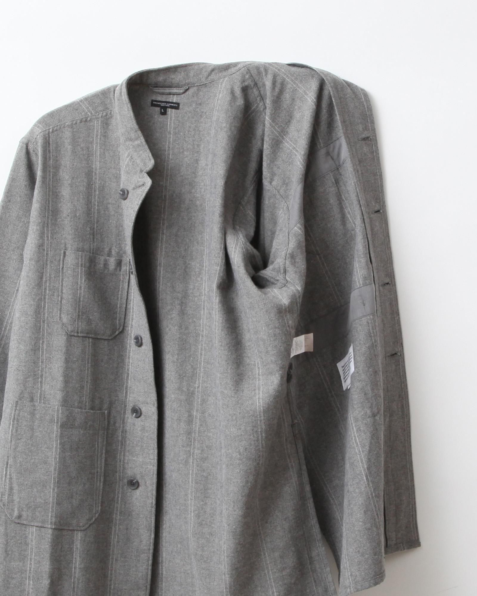 Engineered Garments Dayton Long Shirt - Wool Striped HB #Lt