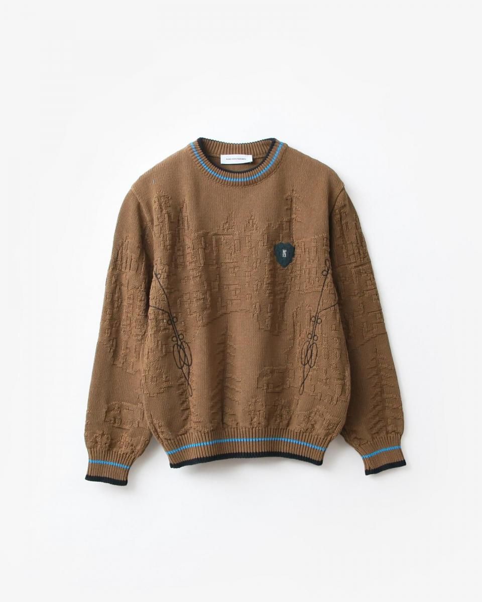 KIKO KOSTADINOV FITZ KNIT JUMPER #RUSSET BROWN/BLACK/CERULEAN