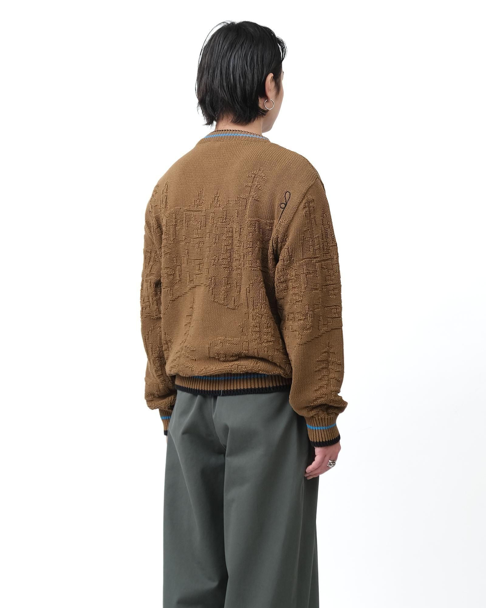 KIKO KOSTADINOV FITZ KNIT JUMPER #RUSSET BROWN/BLACK/CERULEAN
