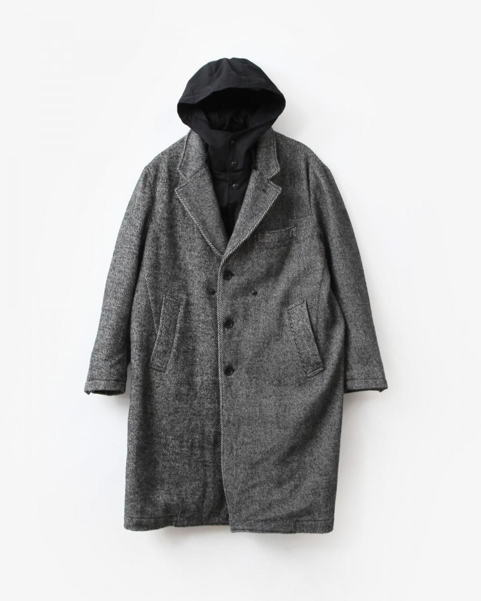 Engineered Garments Chester Coat - Wool Shaggy Twill #Black
