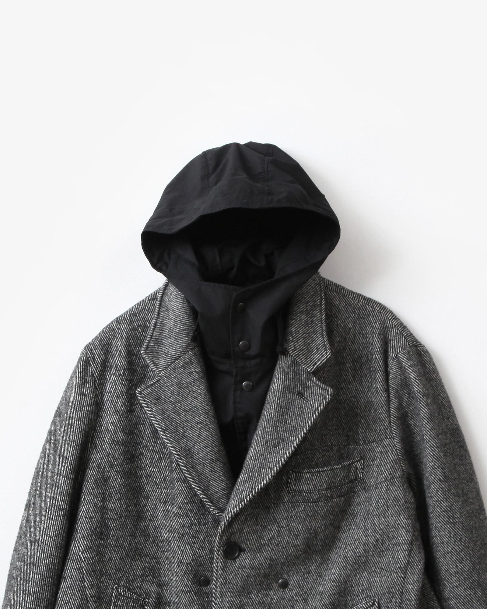 Engineered Garments Chester Coat - Wool Shaggy Twill #Black [RV207