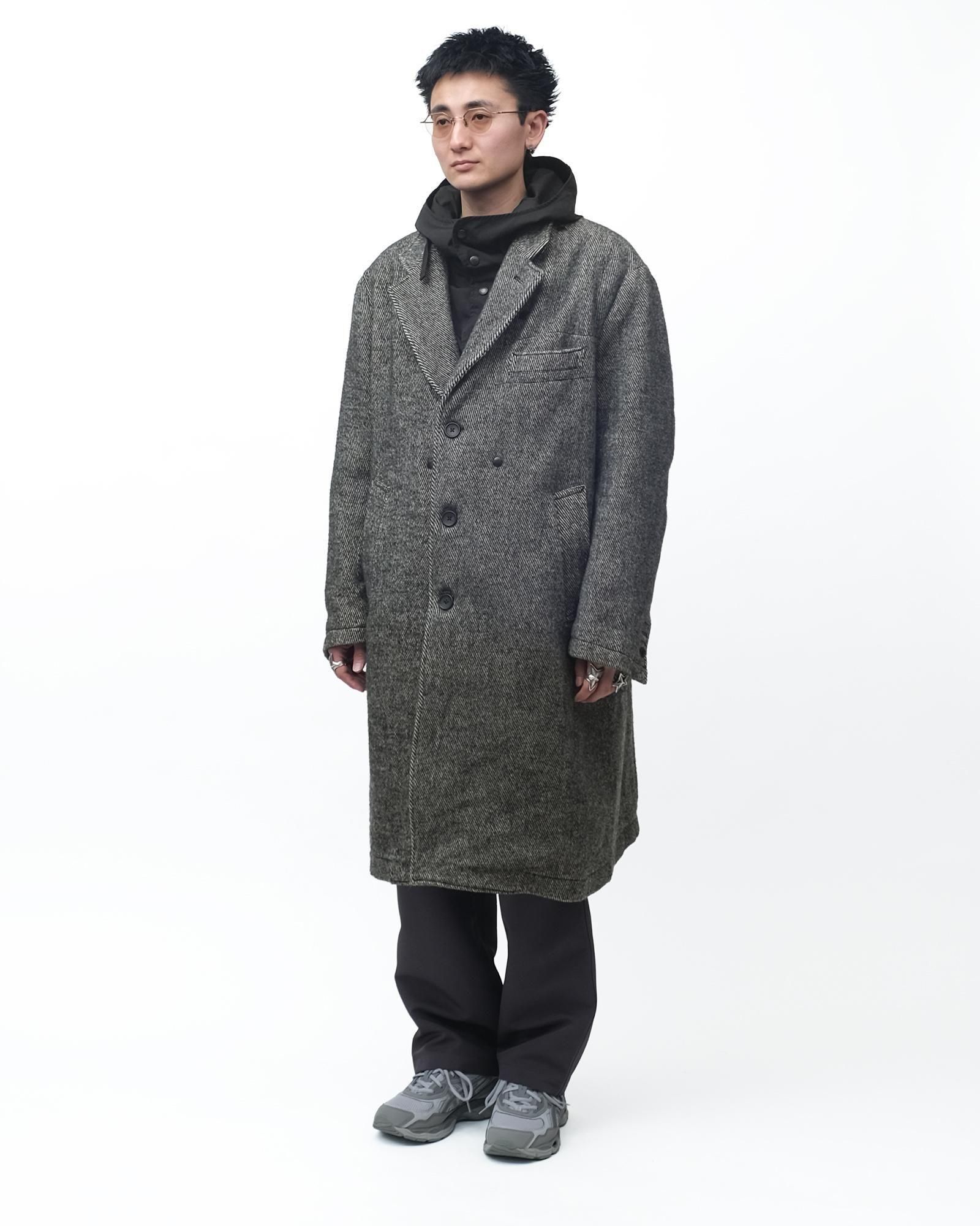Engineered Garments Chester Coat - Wool Shaggy Twill #Black [RV207