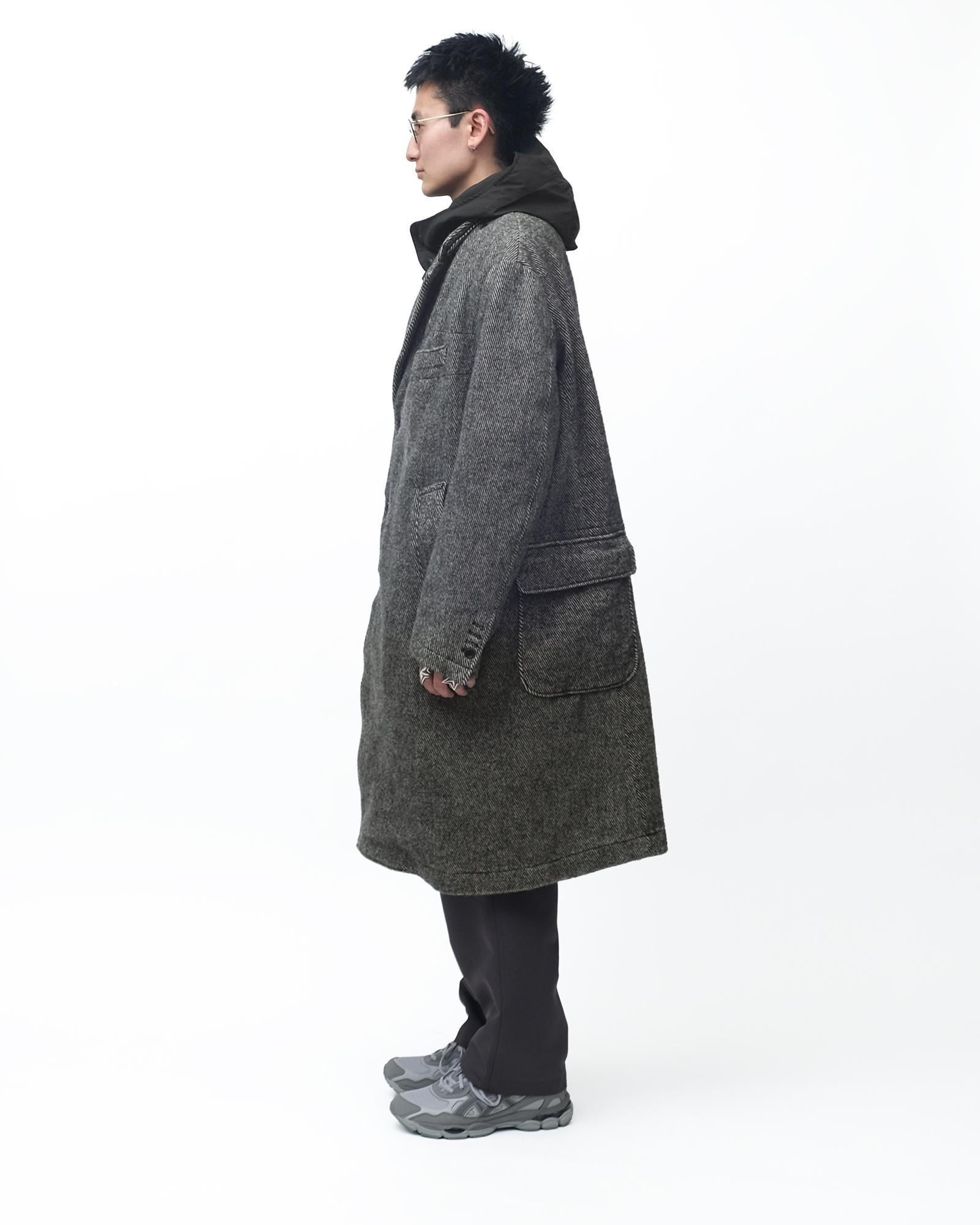 Engineered Garments Chester Coat - Wool Shaggy Twill #Black [RV207