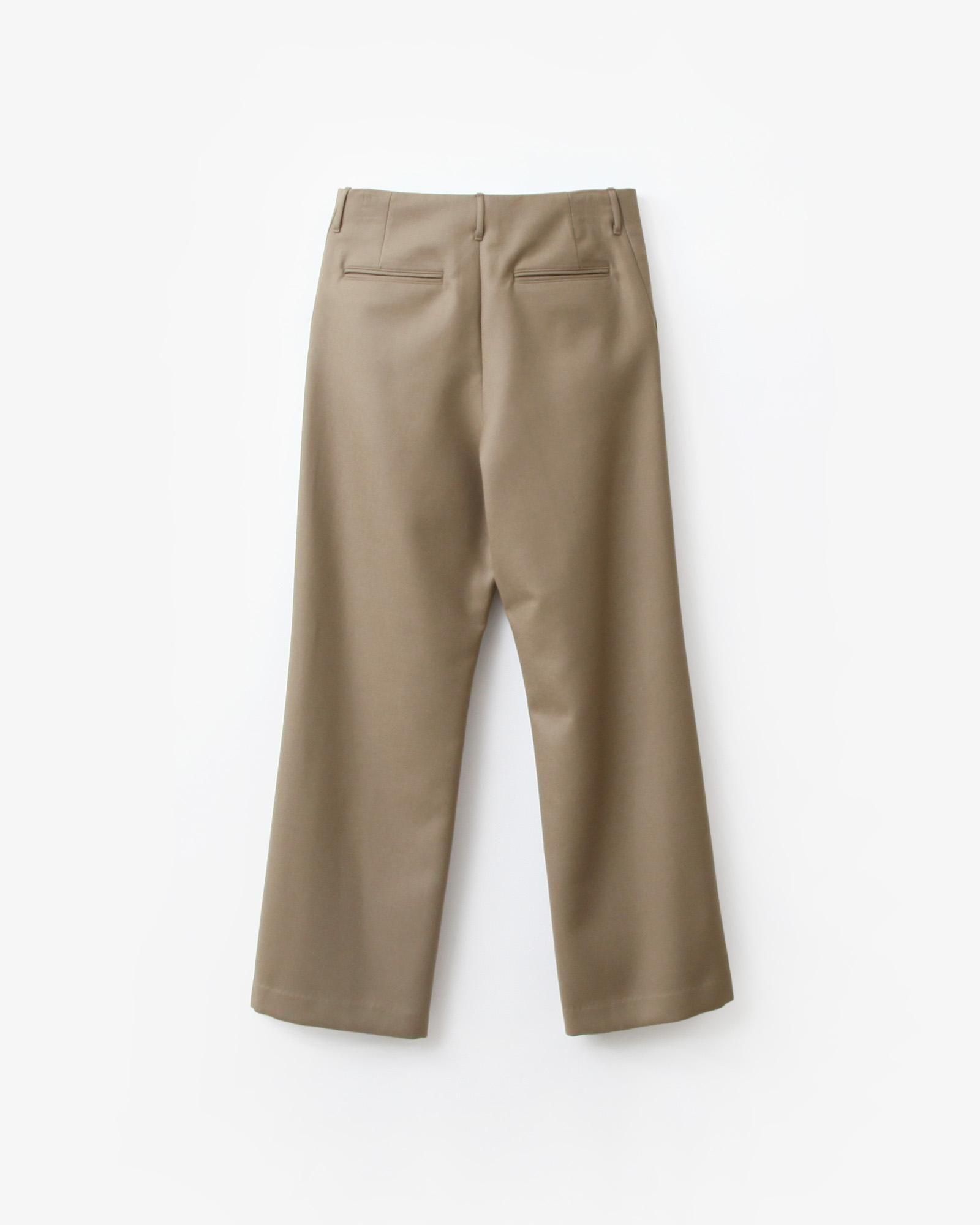 AURALEE LIGHT MELTON ONE-TUCK SLACKS #KHAKI BROWN [A25AP03LM