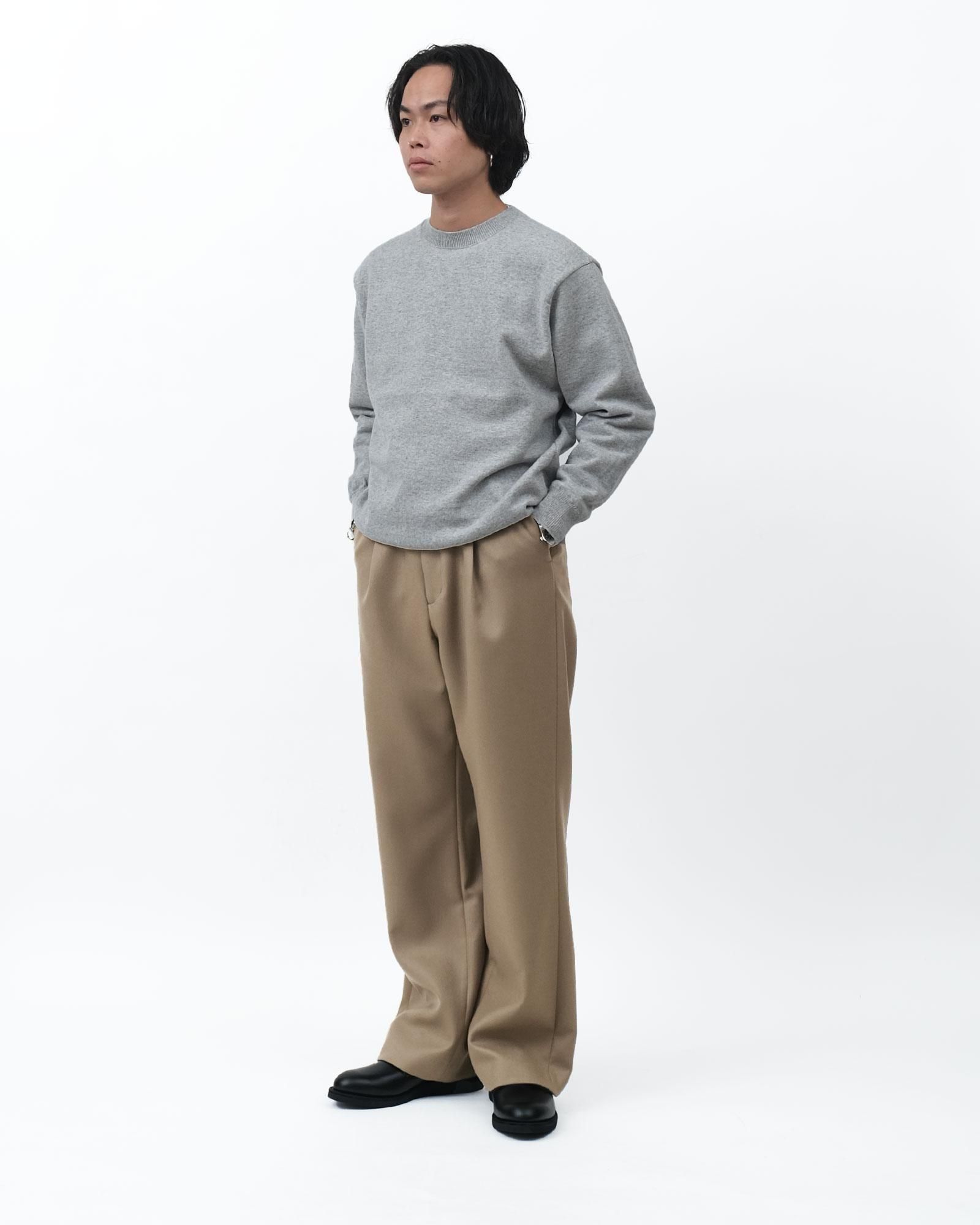 AURALEE LIGHT MELTON ONE-TUCK SLACKS #KHAKI BROWN [A25AP03LM