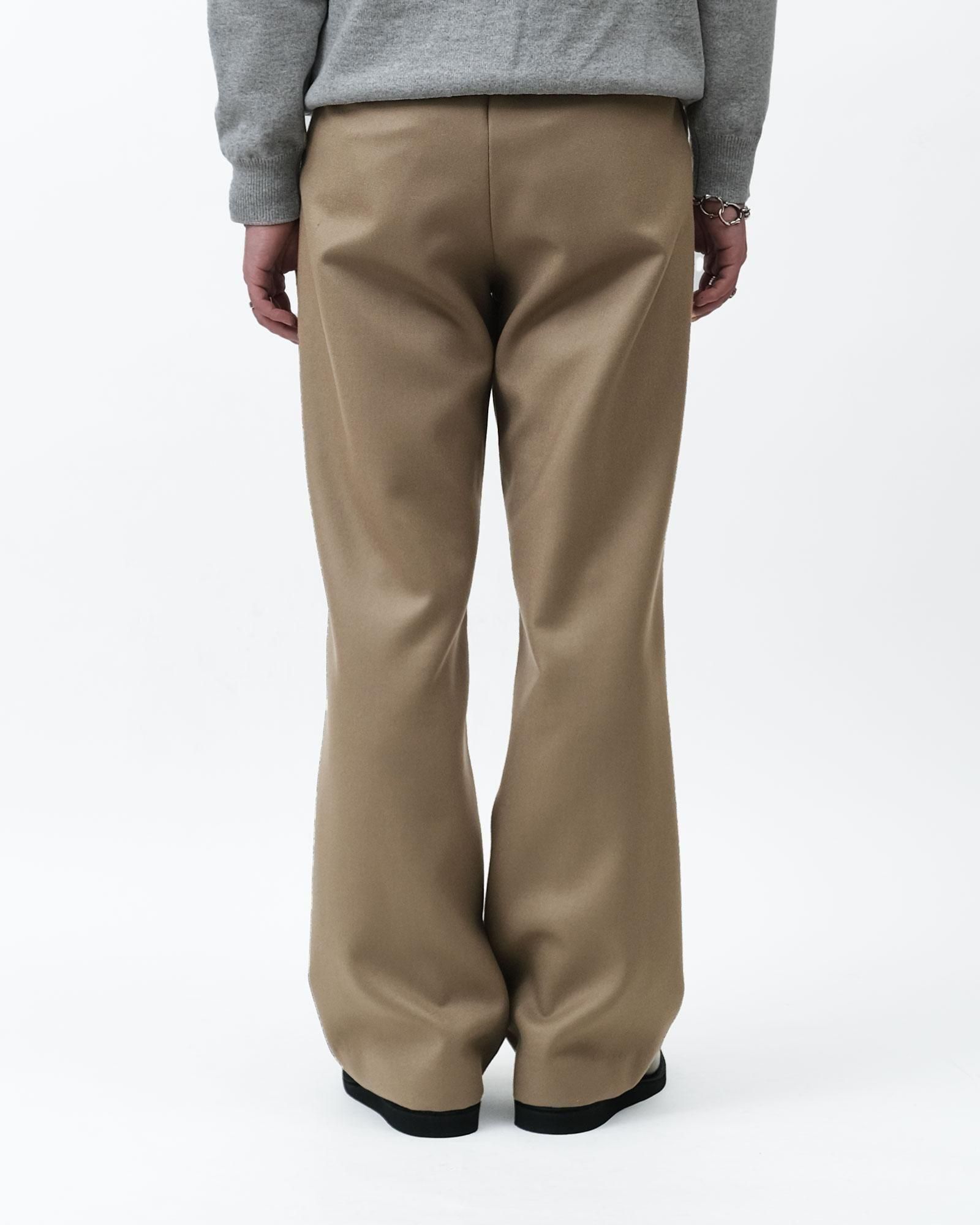 AURALEE LIGHT MELTON ONE-TUCK SLACKS #KHAKI BROWN [A25AP03LM