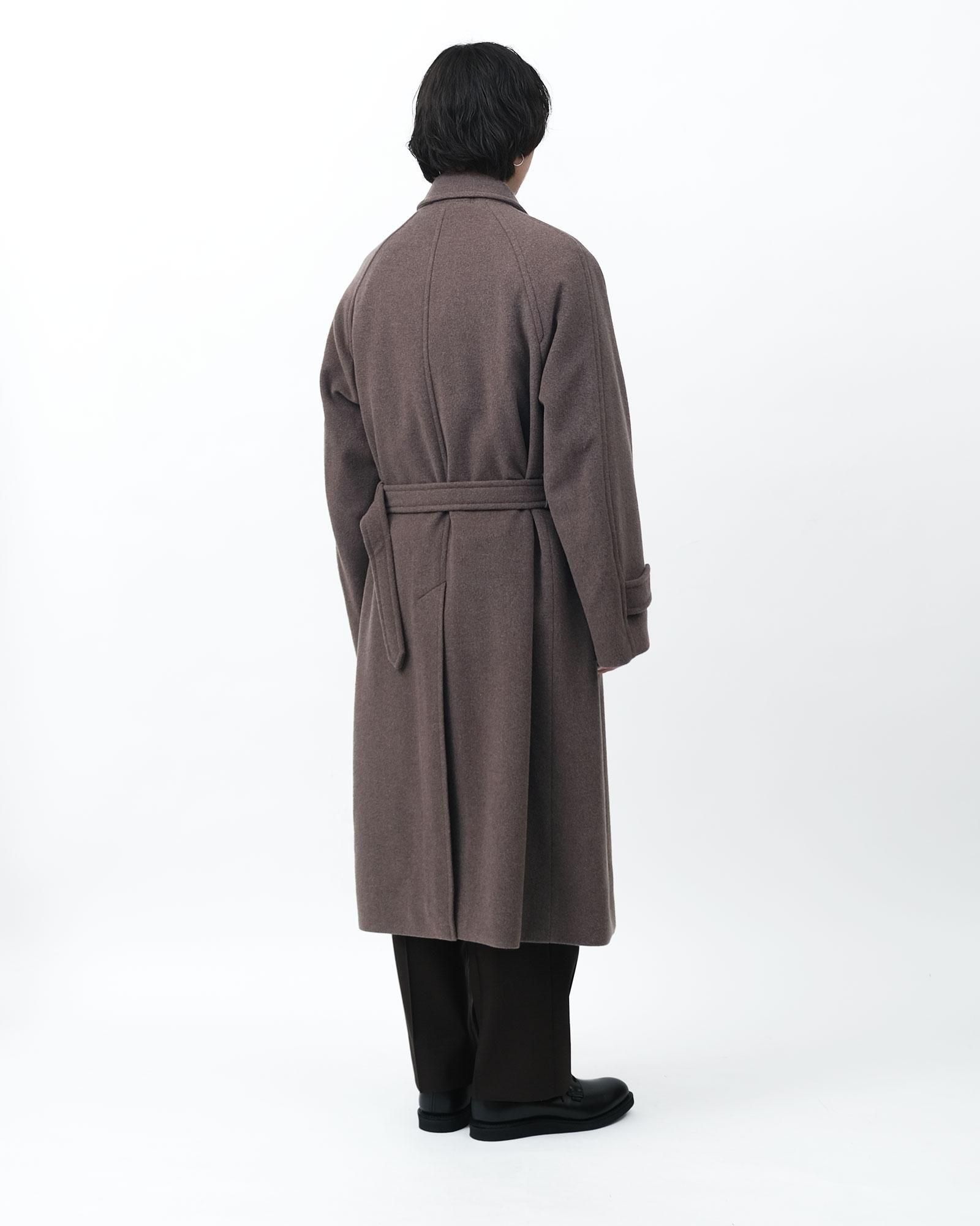 AURALEE SUPER FINE WOOL MOSSER SOUTIEN COLLAR COAT #TOP BROWN