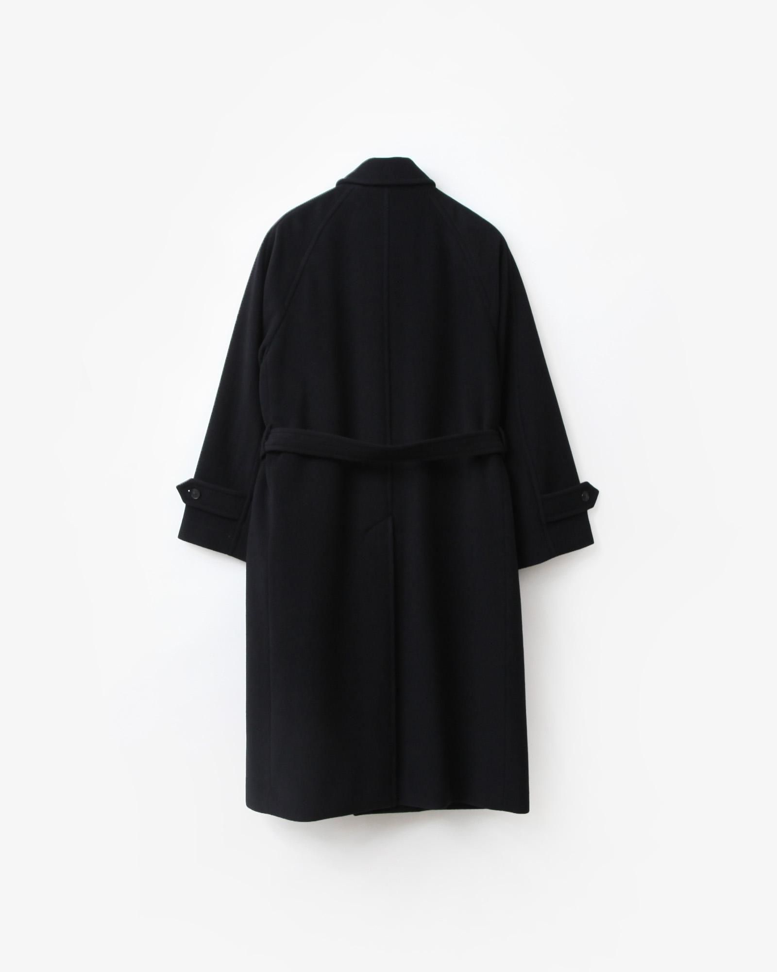 AURALEE SUPER FINE WOOL MOSSER SOUTIEN COLLAR COAT #BLACK