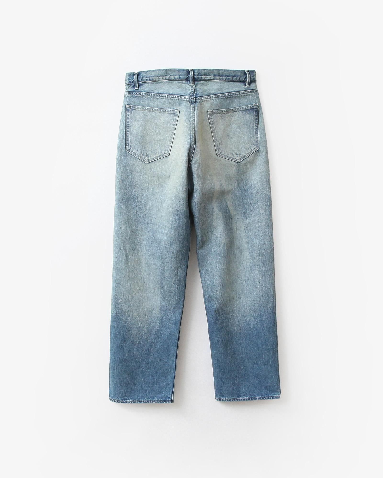 AURALEE SELVEDGE FADED HEAVY DENIM WIDE PANTS #FADED INDIGO