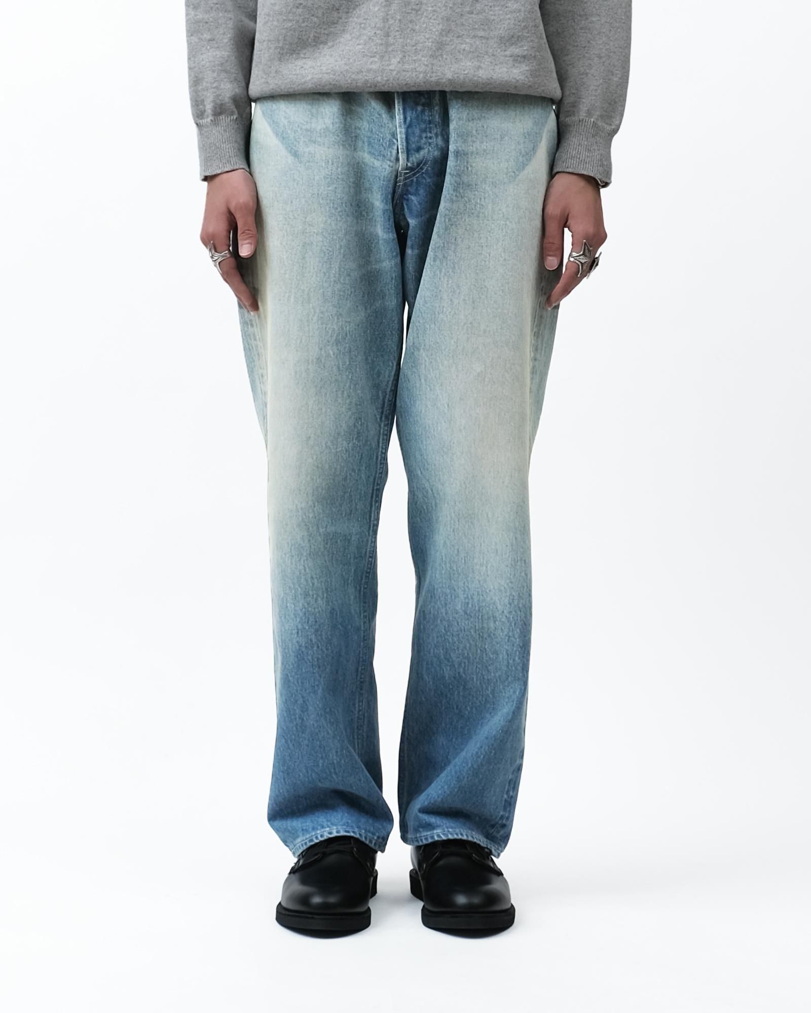 AURALEE SELVEDGE FADED HEAVY DENIM WIDE PANTS #FADED INDIGO