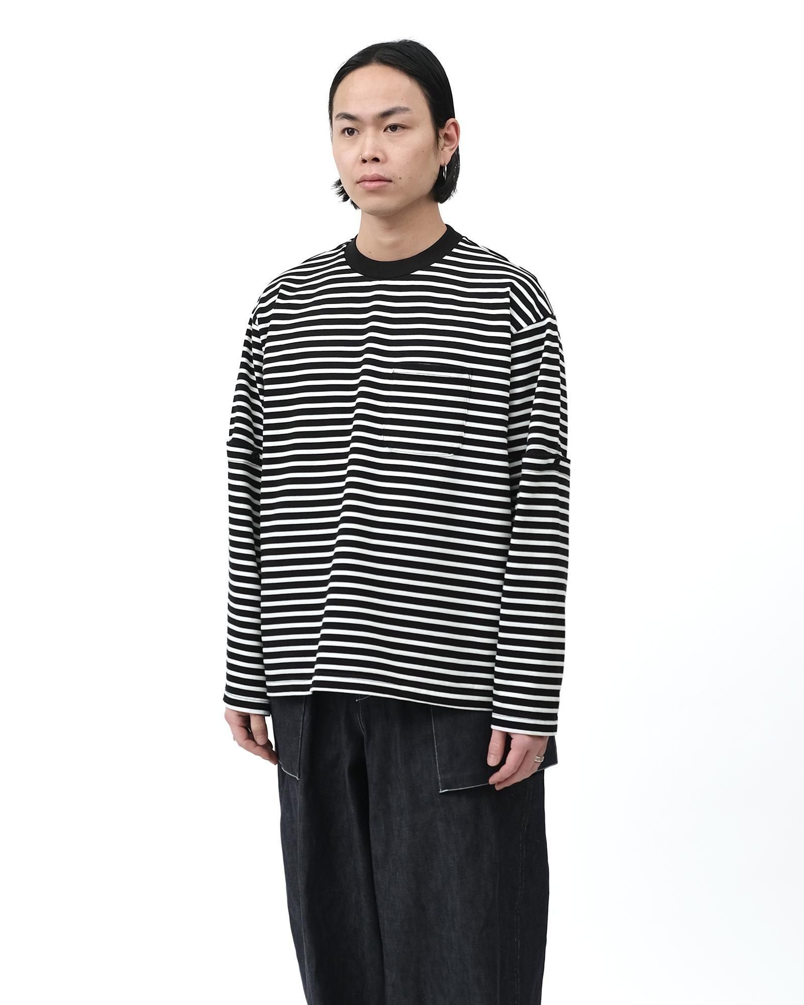 MODMNT DETACHABLE BORDER L/S TEE #NVY [M2600-1L022F]｜Silver and