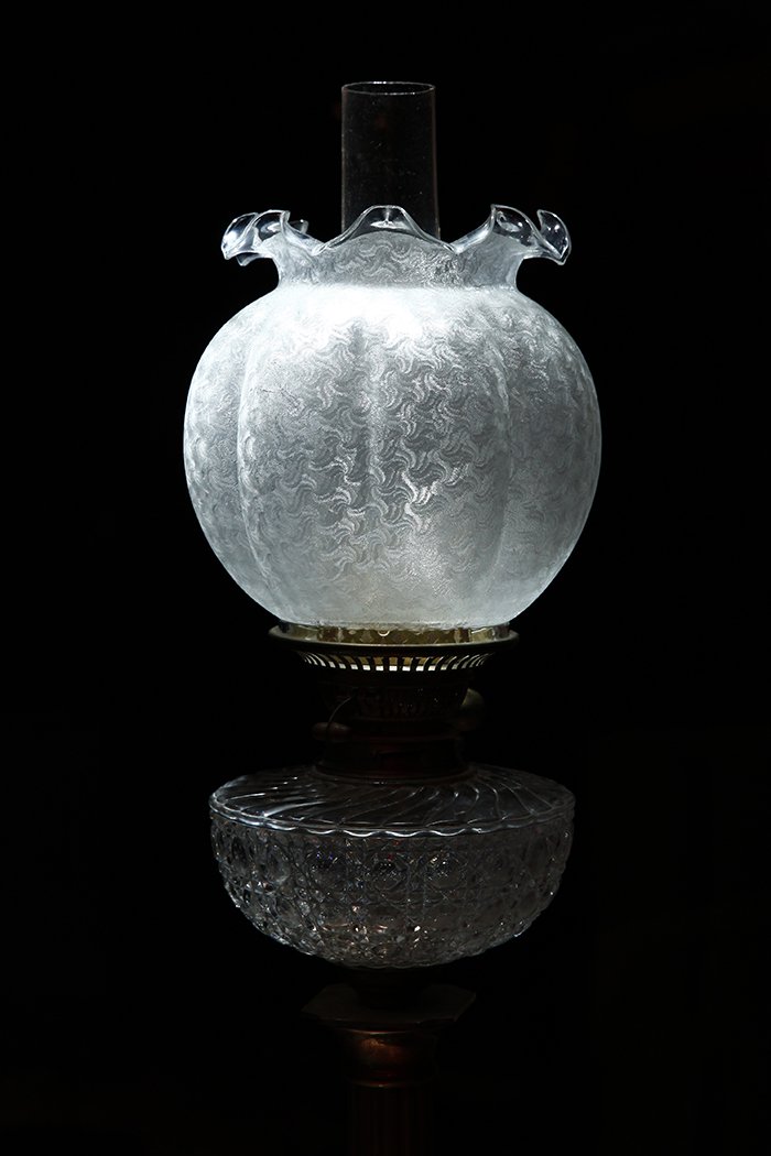 1880年代 バカラ社 腐食ガラスのオイルランプ tl-19 - アンティーク