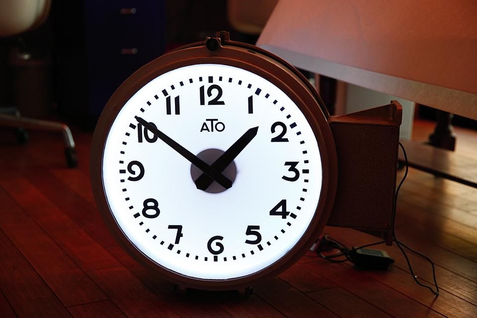 1920年代 ATO社 インダストリアルクロック 両面ダブルフェイス