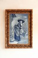 デルフト焼のエマイユ　陶板画　19世紀末オランダ　アンティーク　絵画