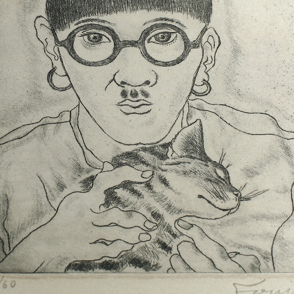 1928年 「画家の肖像」 レオナール・フジタ（藤田嗣治） コロタイプ - アンティークu0026オールディーズ オンラインストア