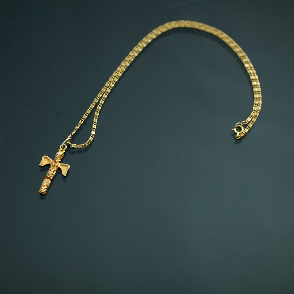トーテムポール十字架のネックレス 20KYG 1950年頃 nc-14