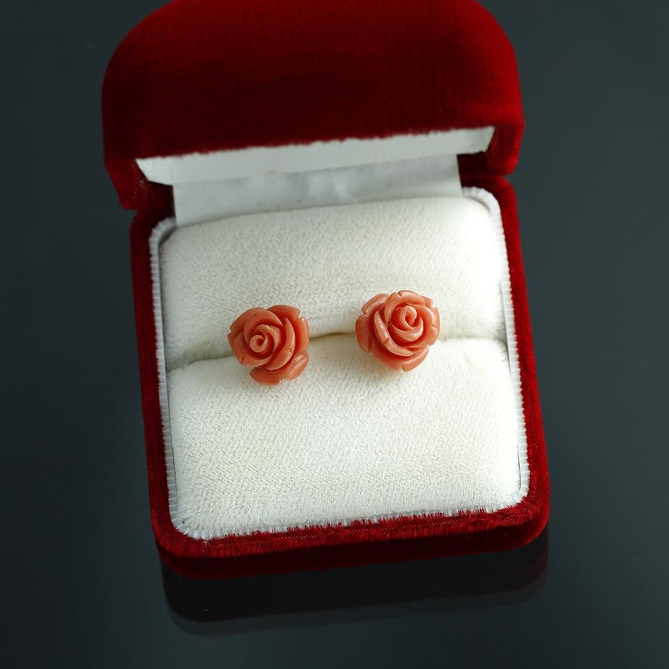 14K 珊瑚 ピアス 薔薇 yo-se-0167_5.jpg