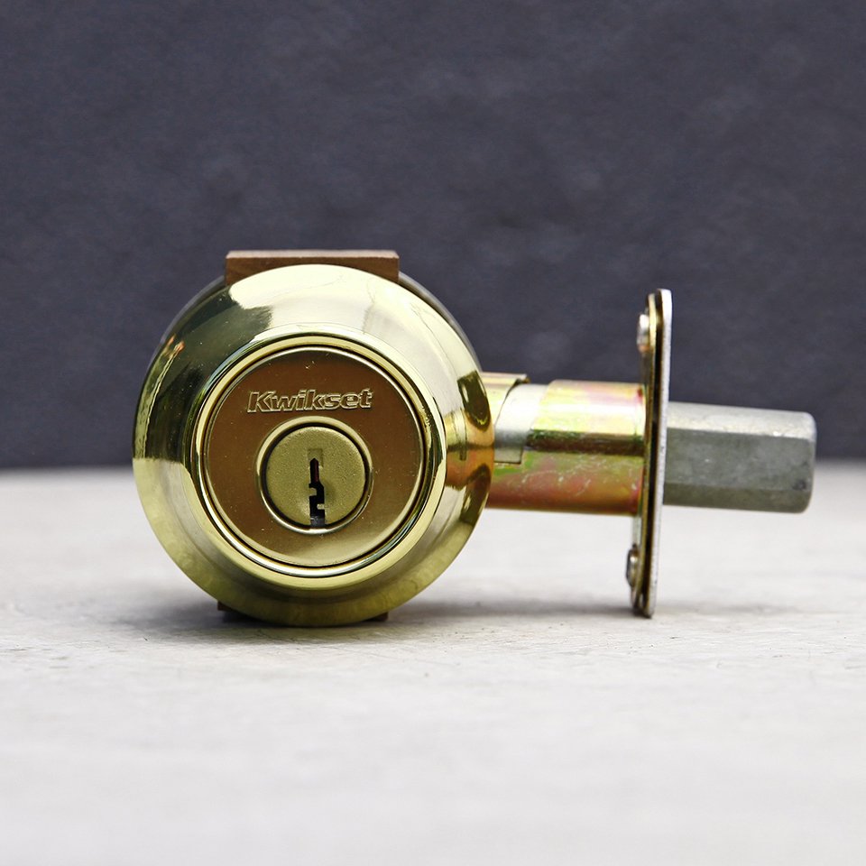 NO.9326 古い真鍮の鍵付ドアノブ 箱錠 33mm 検索用語→Aアンティーク 