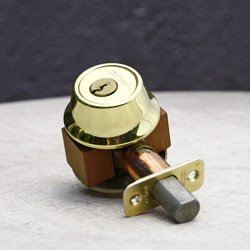 Kwikset 真鍮の本締錠 シングルシリンダー サムターン ロック