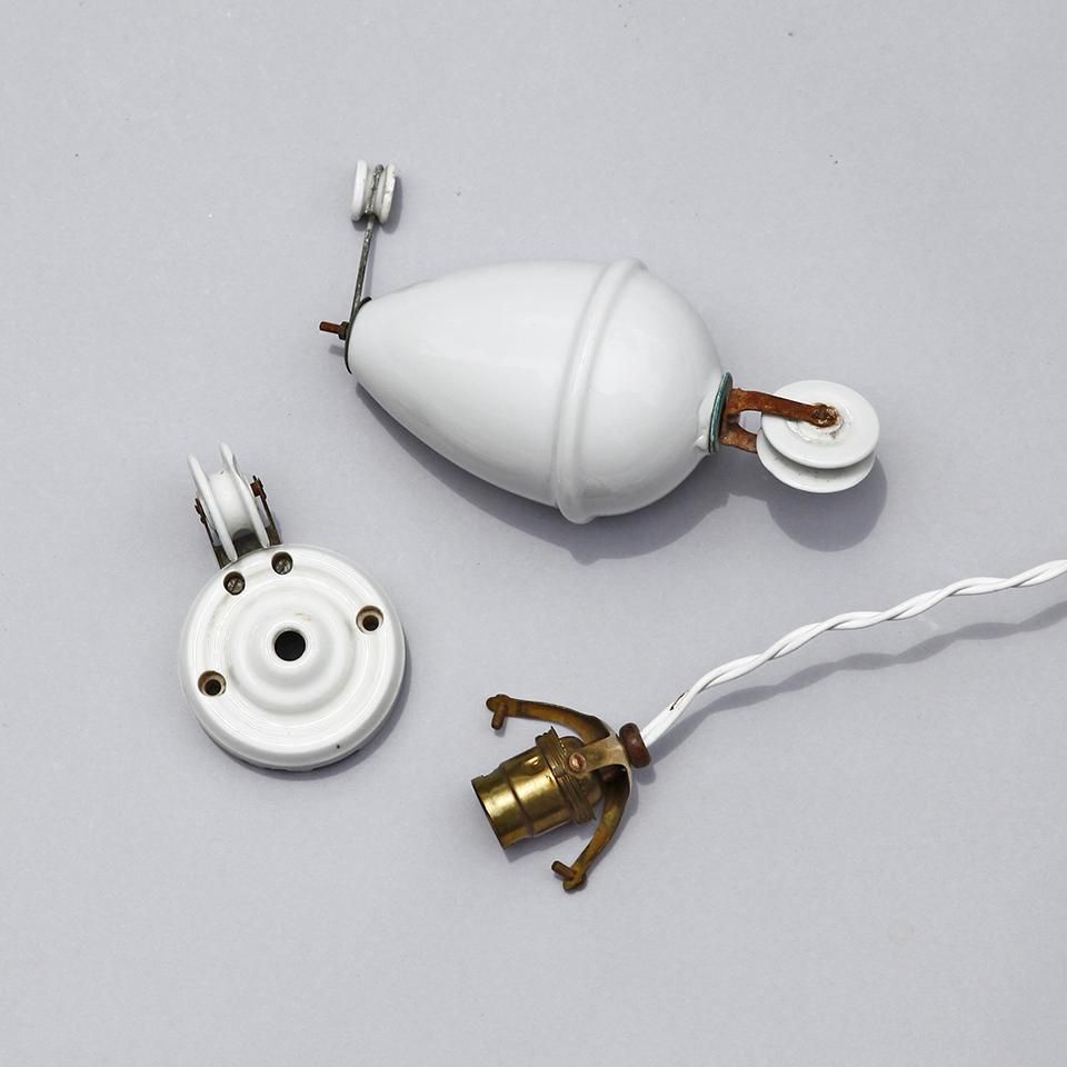フランス アンティーク ランプシェード陶器製 滑車 陶器の滑車 ガラスシェード用 アンティーク フランス pps16