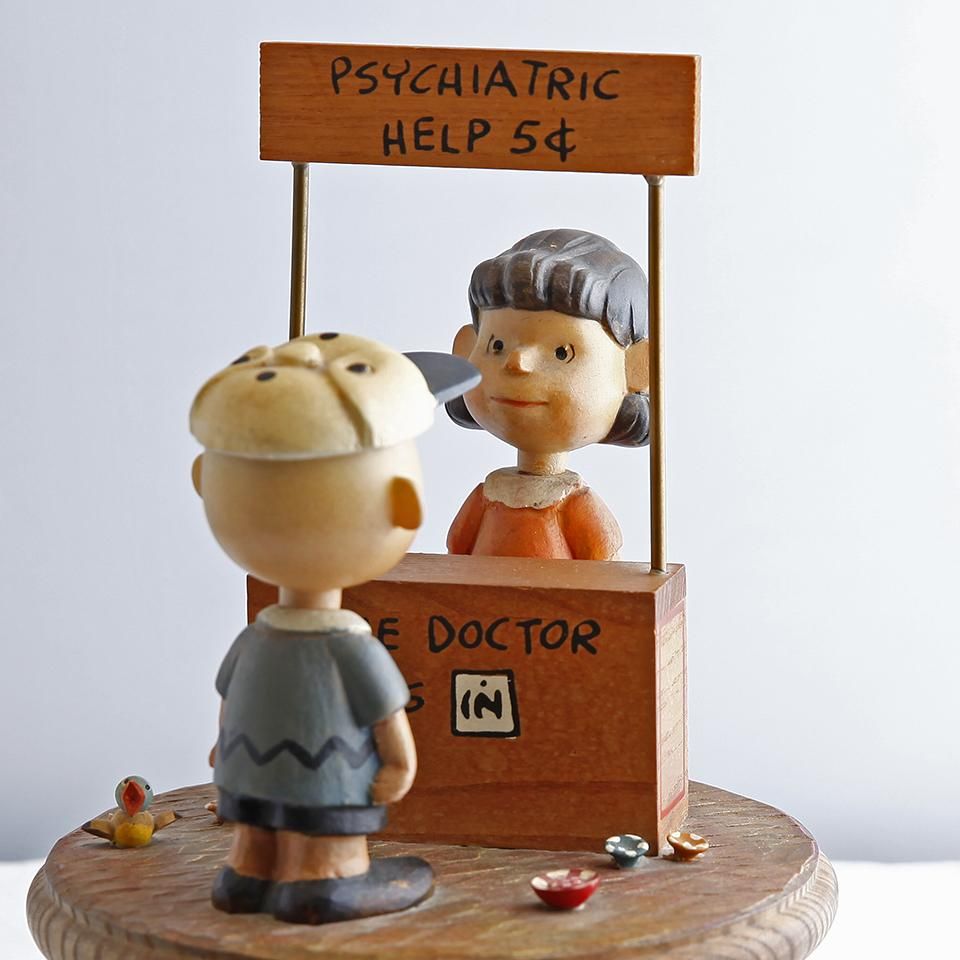 ピーナッツ　オルゴール　PSYCHIATRIC HELP 5￠　ルーシーとチャーリー・ブラウン　1968年　アンリ社　スヌーピー -  アンティーク&オールディーズ　オンラインストア