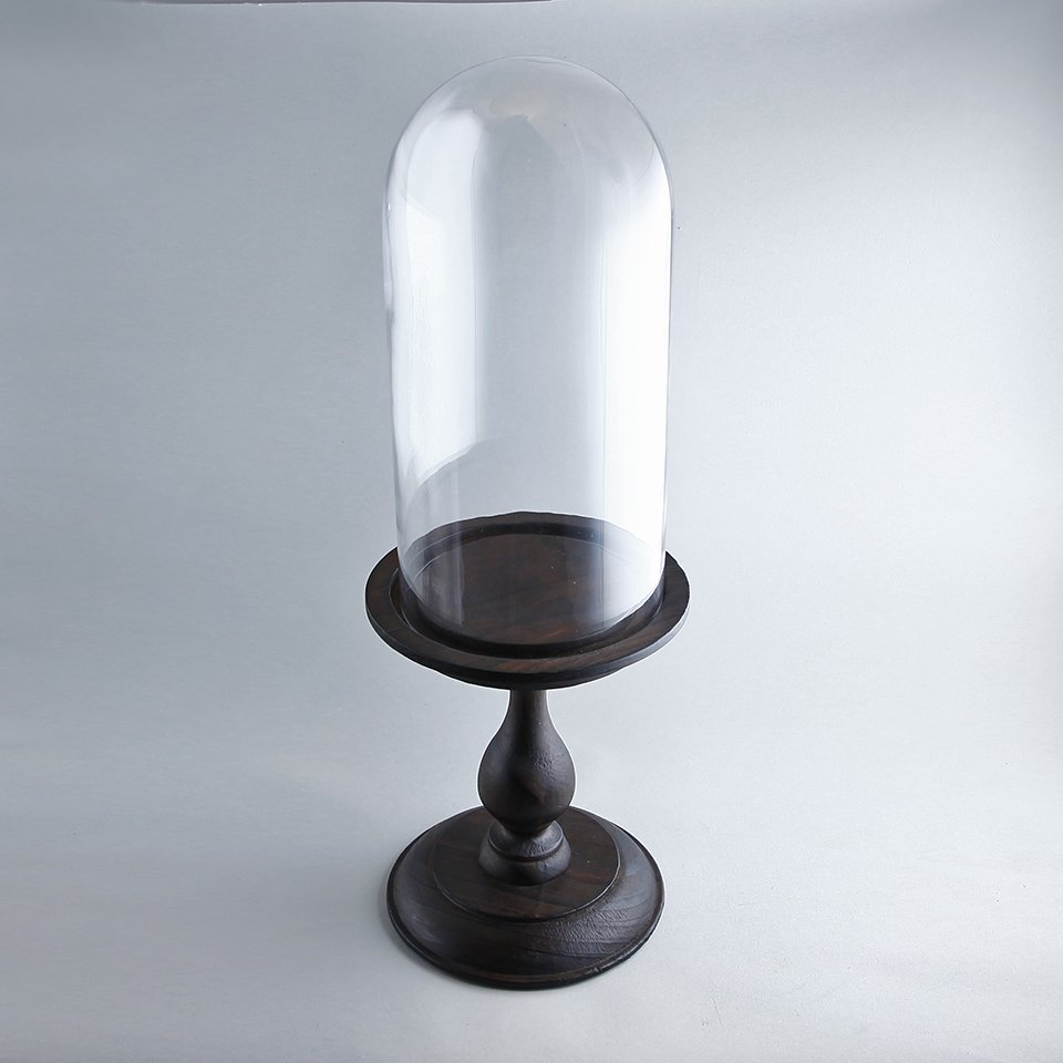 ガラスドーム ディスプレイ 木製スタンド 擬宝珠 フランス アンティーク ブロカント gdd2 - アンティークオールディーズ オンラインストア