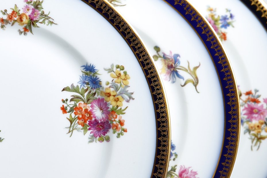 リモージュ焼　プレート6枚セット　ウィリアム・ガウェリン窯　瑠璃　フレンチロココ様式　19世紀末　アンティーク　lst-12154 -  アンティーク&オールディーズ　オンラインストア