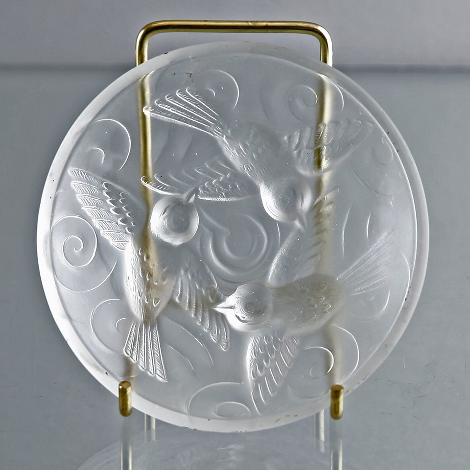 ルネ・ラリック　3 moineaux　3羽の雀　小さなプレート　1938年　R.Lalique - アンティーク&オールディーズ　オンラインストア