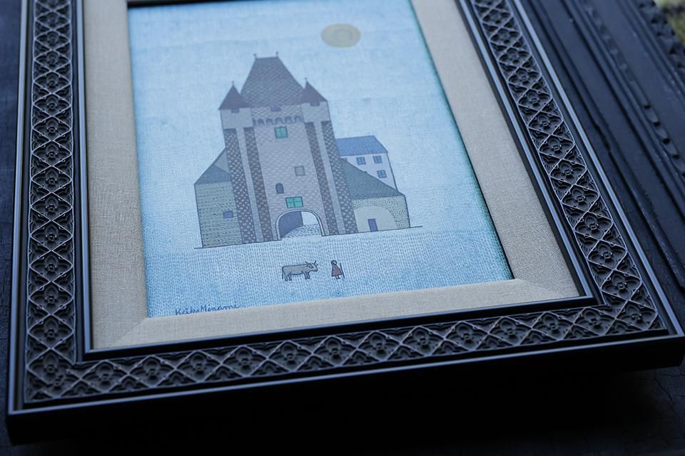 南桂子 『お城と牛飼いの少女』 Château et vacher girl 油絵