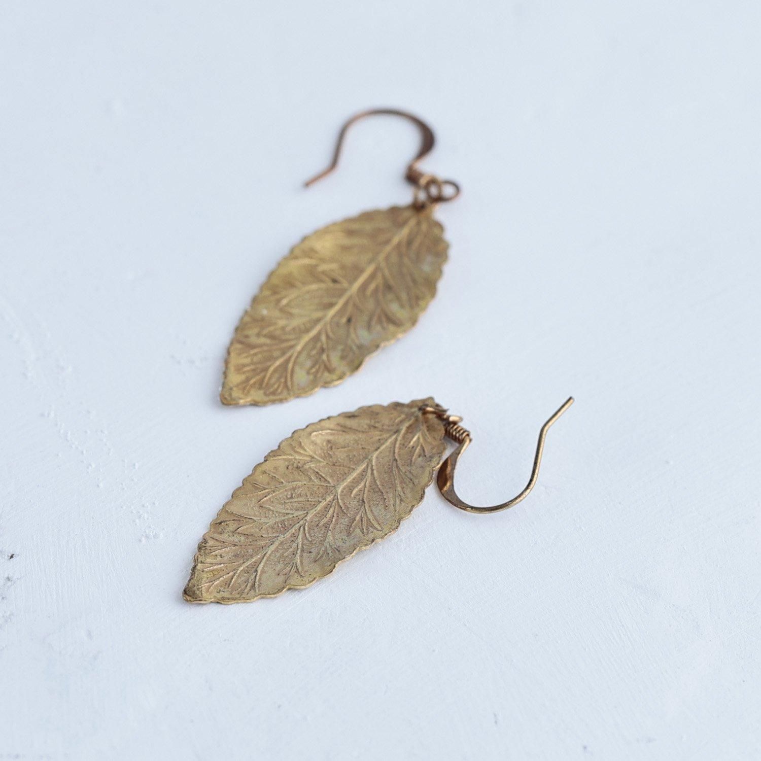 ミリアム・ハスケル 真鍮のピアス リーフモチーフ 1950年代
