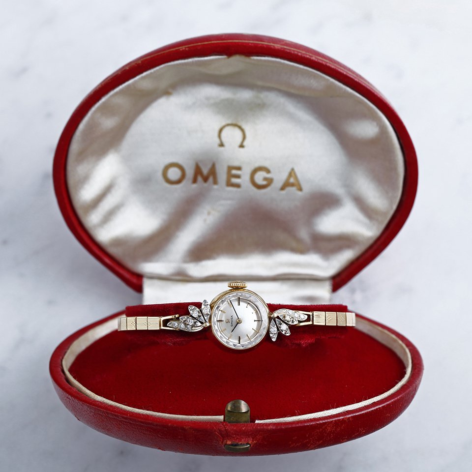 オメガ　カクテルウォッチ　ダイヤモンド＆14KYG　共箱付き　1963年製　wl-15　 - アンティーク&オールディーズ　オンラインストア